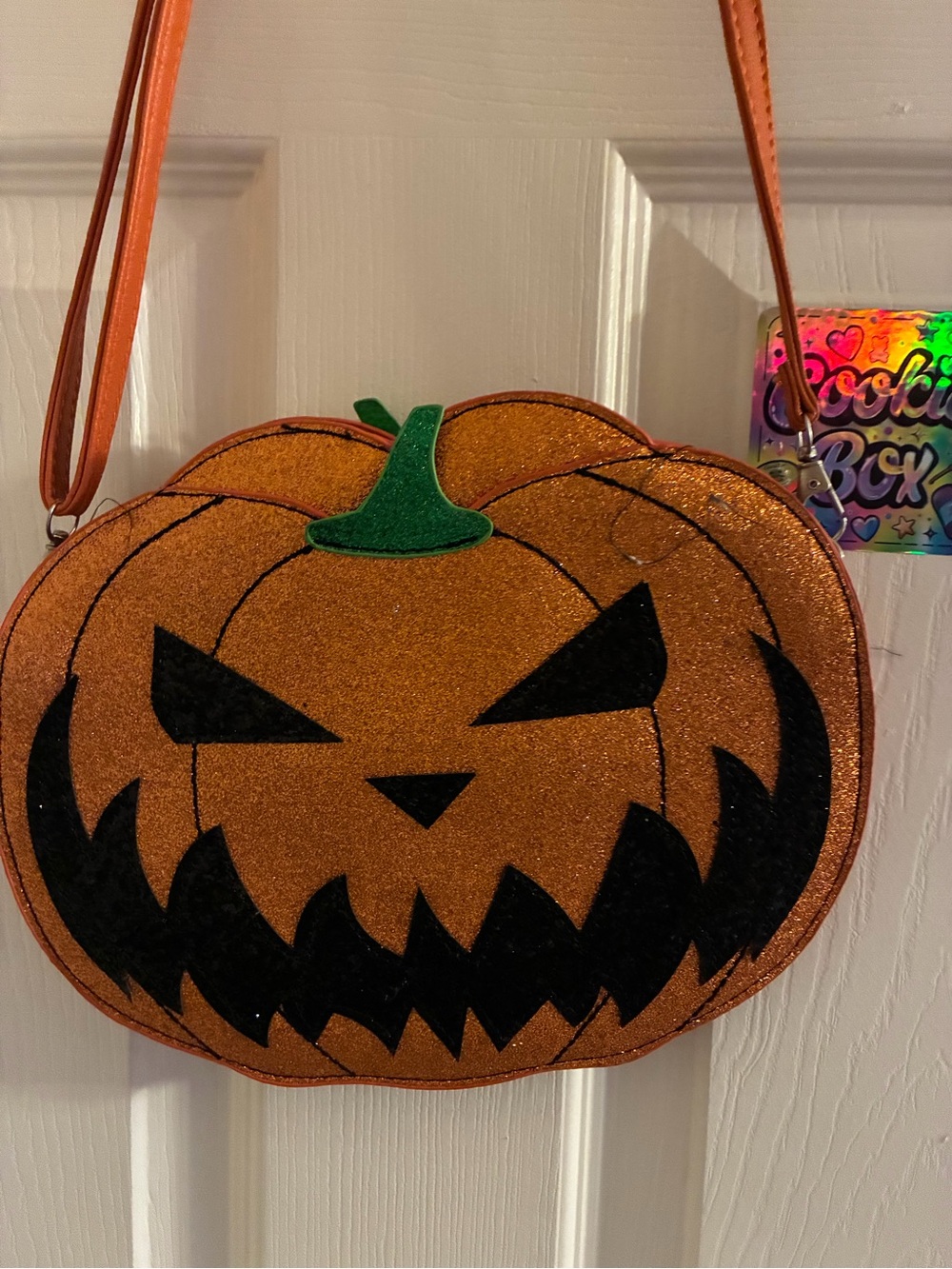 Sparkling Jack-O'-Lantern Pumpkin Crossbody Bag
